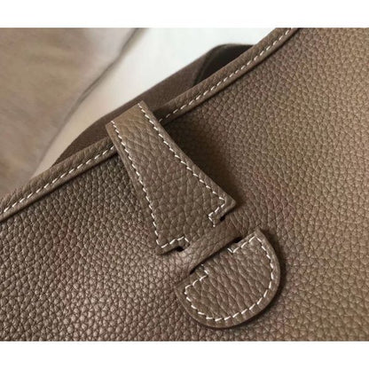 HERM Evelyne III 29 PM Bag In Taupe Clemence Leather