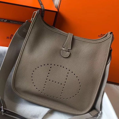 HERM Evelyne III 29 PM Bag In Tourterelle Clemence Leather