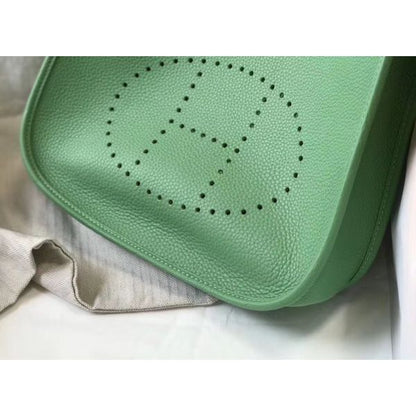 HERM Evelyne III 29 PM Bag In Vert Criquet Clemence Leather