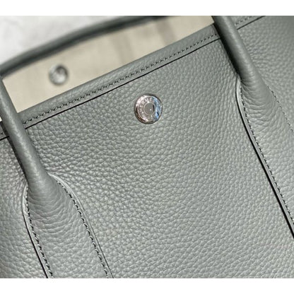 HERM Garden Party 30 Bag In Gris Meyer Taurillon Leather