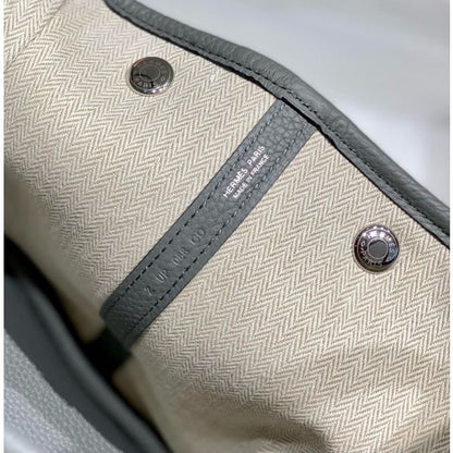 HERM Garden Party 30 Bag In Gris Meyer Taurillon Leather
