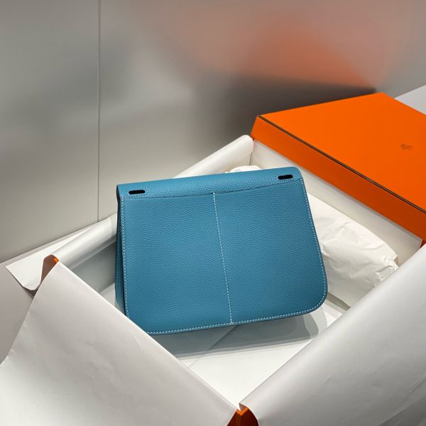 HERM Halzan 25 Bag in Blue Jean Clemence Leather