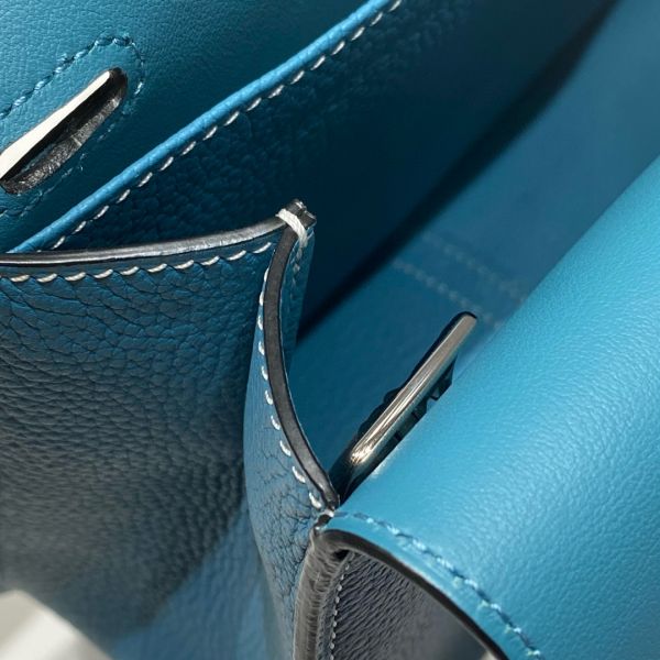 HERM Halzan 25 Bag in Blue Jean Clemence Leather