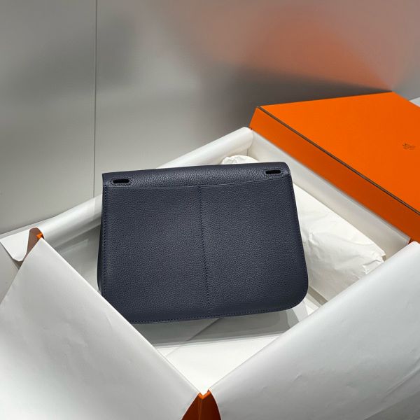 HERM Halzan 25 Bag in Blue Nuit Clemence Leather