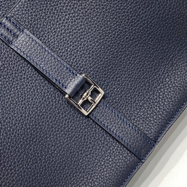 HERM Halzan 25 Bag in Blue Nuit Clemence Leather