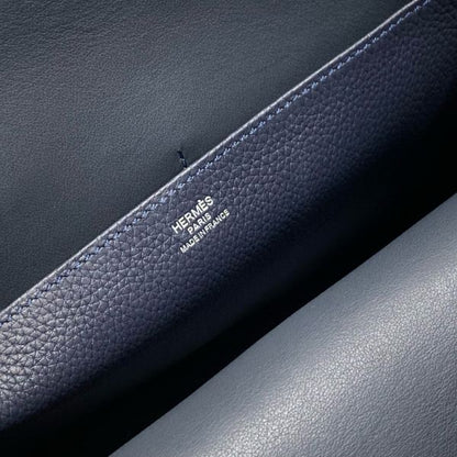 HERM Halzan 25 Bag in Blue Nuit Clemence Leather