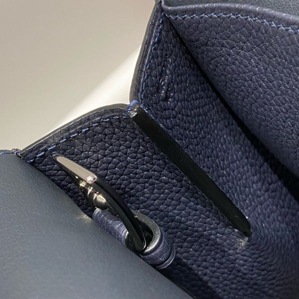 HERM Halzan 25 Bag in Blue Nuit Clemence Leather