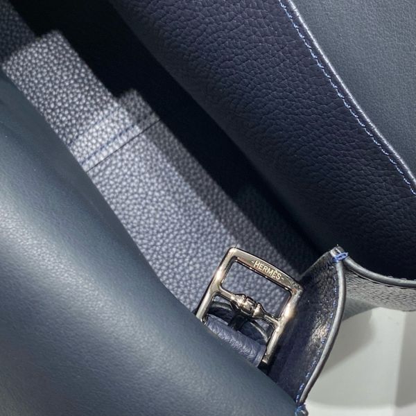 HERM Halzan 25 Bag in Blue Nuit Clemence Leather