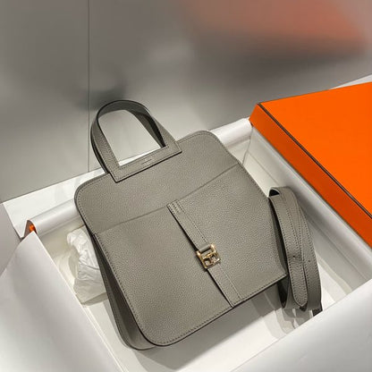HERM Halzan 25 Bag in Gris Meyer Clemence Leather