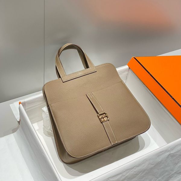 HERM Halzan 25 Bag in Taupe Clemence Leather