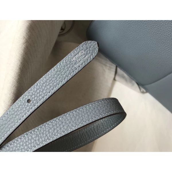 HERM Halzan 31cm Bag In Blue Lin Clemence Leather