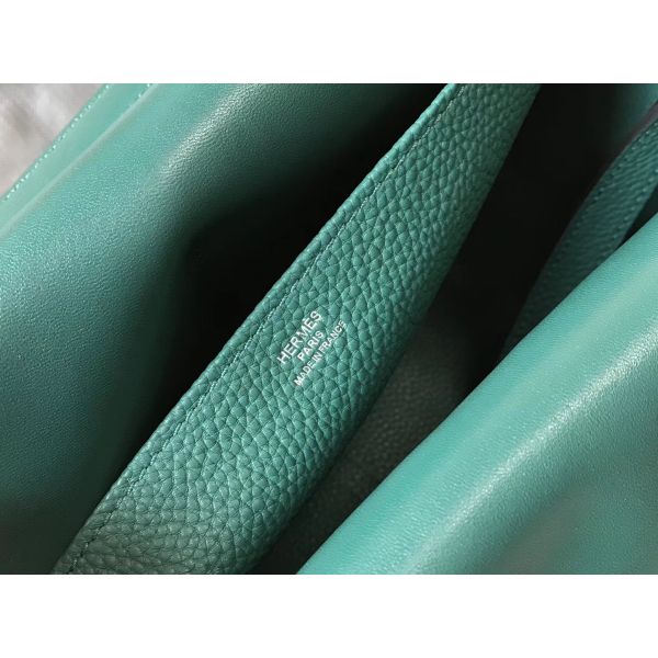 HERM Halzan 31cm Bag In Malachite Clemence Leather
