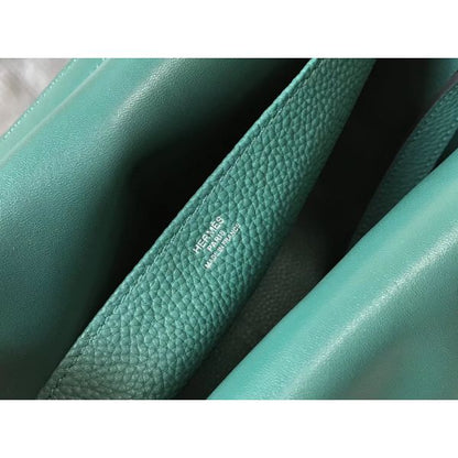 HERM Halzan 31cm Bag In Malachite Clemence Leather