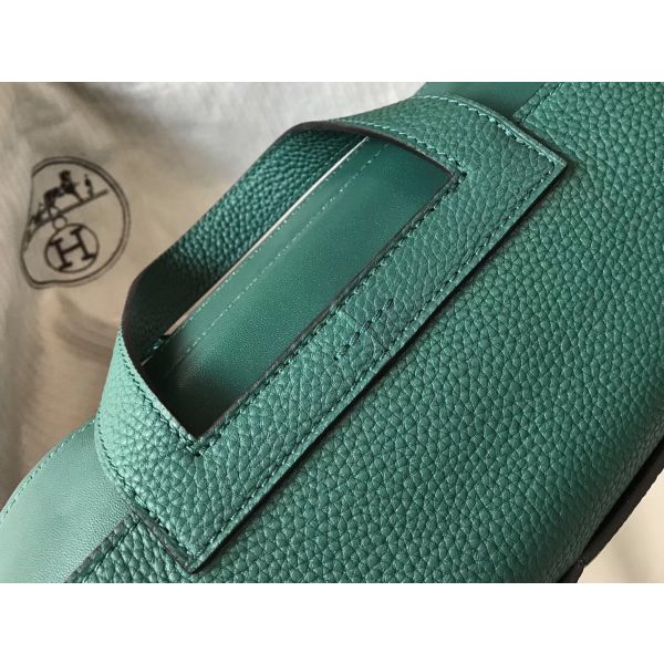 HERM Halzan 31cm Bag In Malachite Clemence Leather