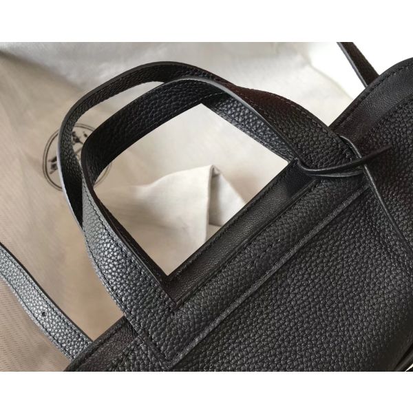 HERM Halzan 31cm Bag In Black Clemence Leather