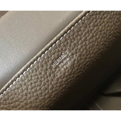 HERM Halzan 31cm Bag In Taupe Clemence Leather