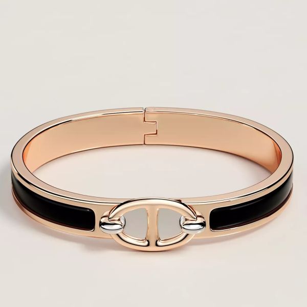 HERM Black Mini Clic Chaine d'Ancre Bracelet