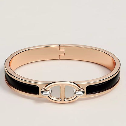 HERM Black Mini Clic Chaine d'Ancre Bracelet