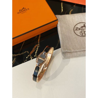 HERM Black Mini Clic Chaine d'Ancre Bracelet