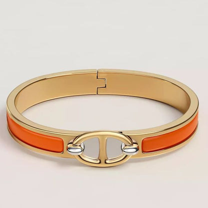 HERM Orange Mini Clic Chaine d'Ancre Bracelet