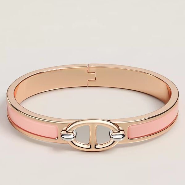HERM Pink Mini Clic Chaine d'Ancre Bracelet