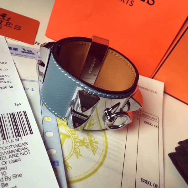 HERM Blue Jean Epsom Collier de Chien Bracelet Size S