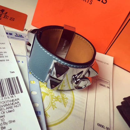 HERM Blue Jean Epsom Collier de Chien Bracelet Size S