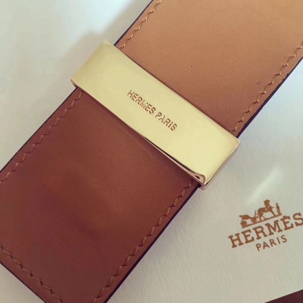 HERM Red Epsom Collier de Chien Bracelet Size S