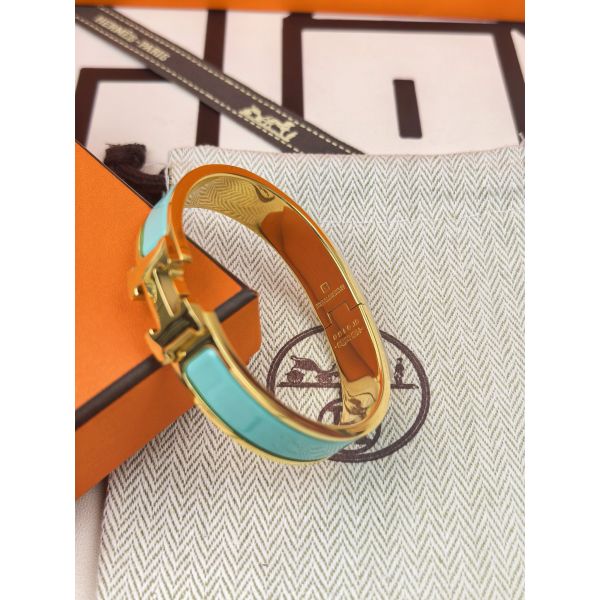 HERM Email Vert Enamel Clic H Bracelet