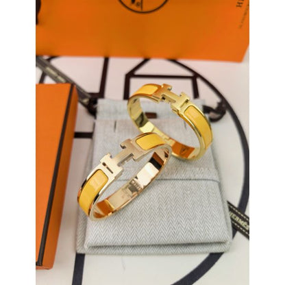 HERM Jaune Ambre Enamel Clic H Bracelet