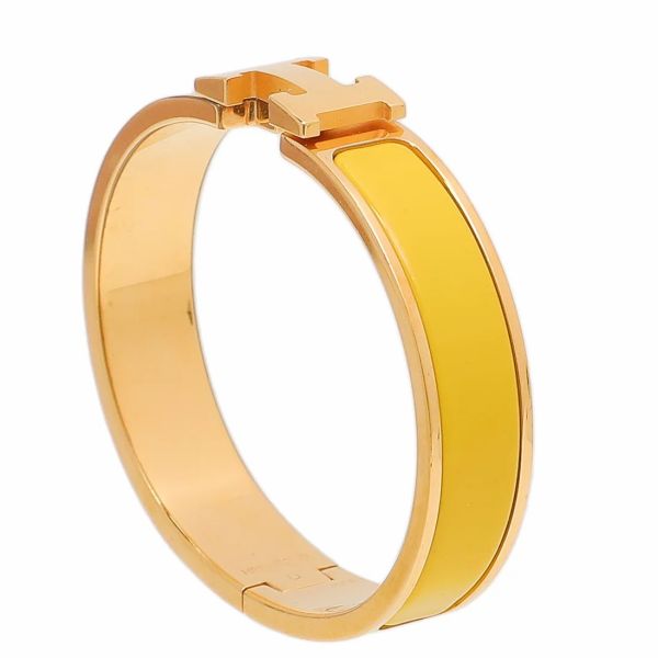 HERM Jaune Ambre Enamel Clic H Bracelet