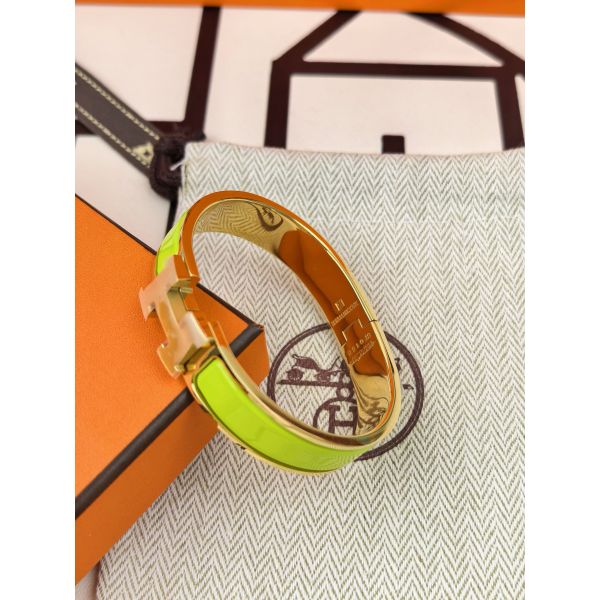 HERM Lime Green Enamel Clic H Bracelet