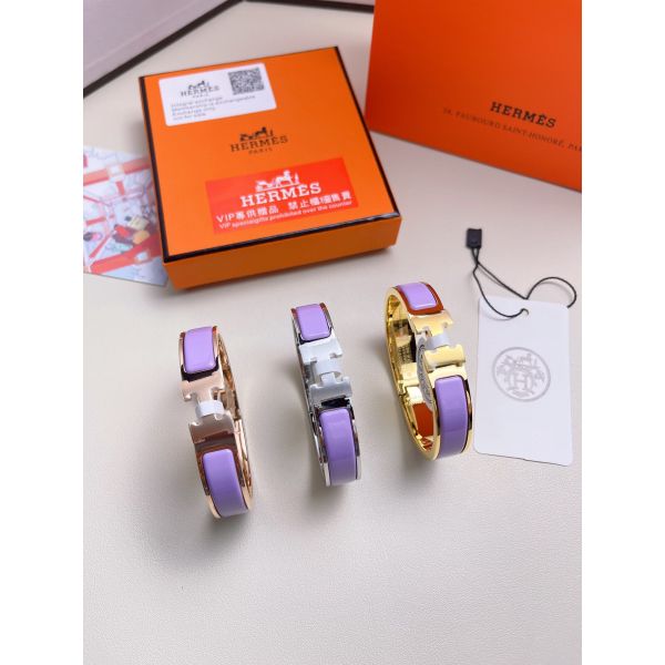 HERM Lilas Enamel Clic H Bracelet