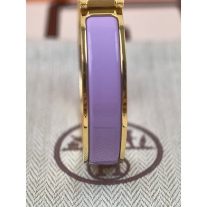 HERM Lilas Enamel Clic H Bracelet