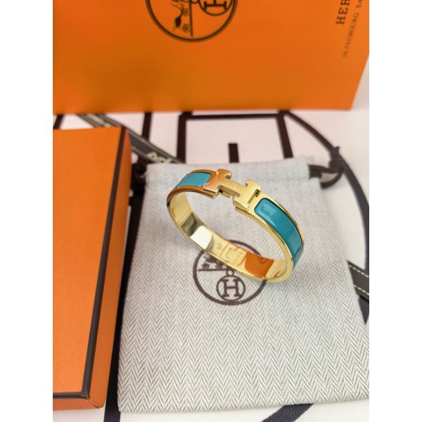 HERM Malachite Enamel Clic H Bracelet