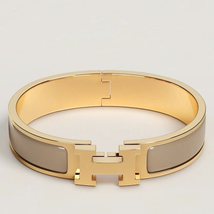 HERM Marron Glace Enamel Clic H Bracelet
