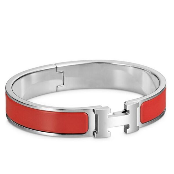 HERM Red Enamel Clic H PM Bracelet