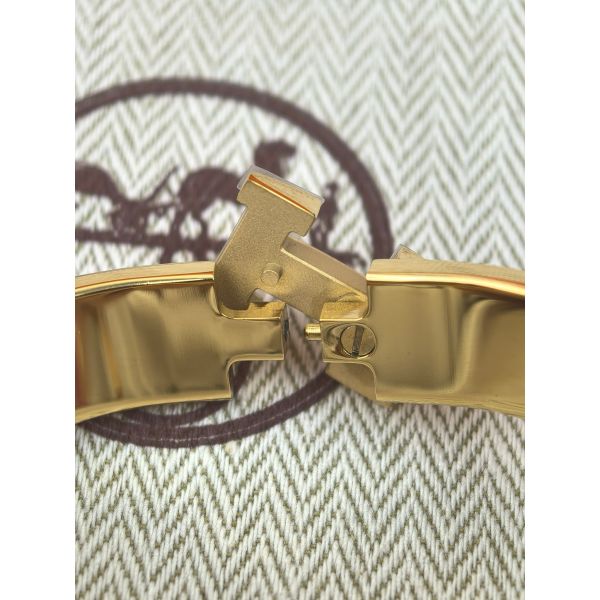 HERM Rose Purple Enamel Clic H Bracelet