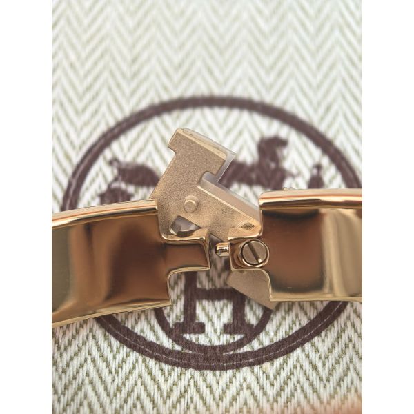 HERM Rose Purple Enamel Clic H Bracelet