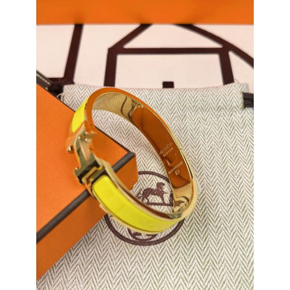 HERM Yellow Enamel Clic H Bracelet