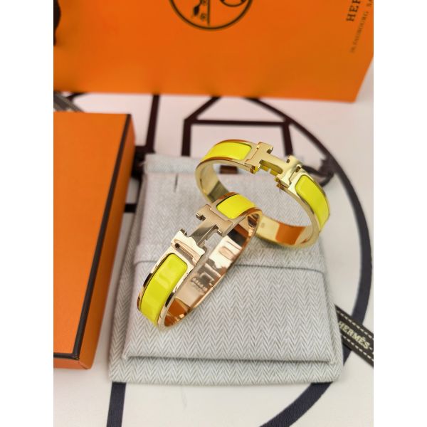 HERM Yellow Enamel Clic H Bracelet