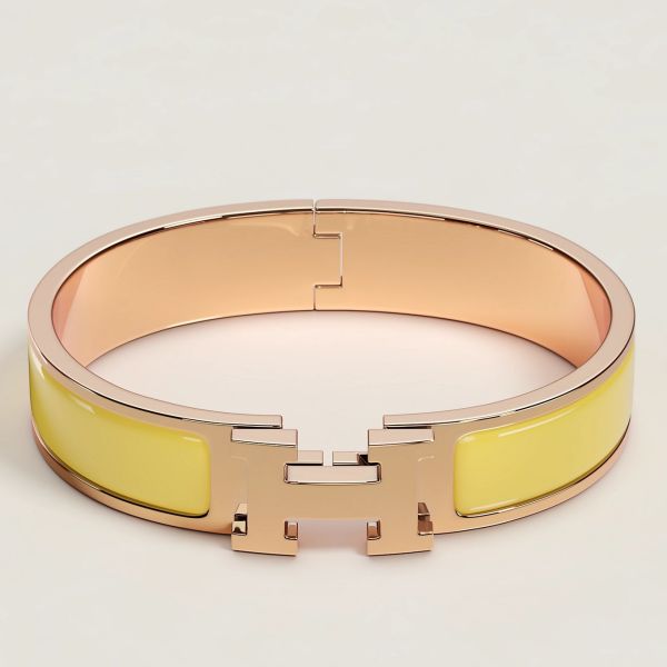 HERM Yellow Enamel Clic H Bracelet