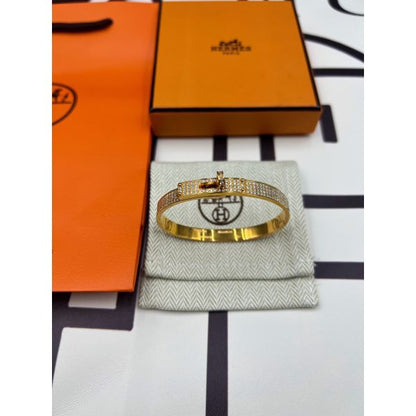 HERM Small Kelly Bracelet with Full Diamonds