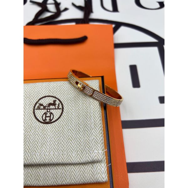 HERM Small Kelly Bracelet with Full Diamonds