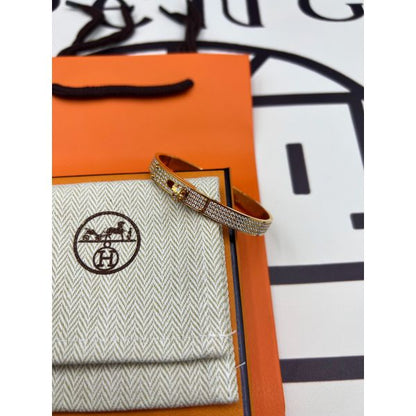 HERM Small Kelly Bracelet with Full Diamonds