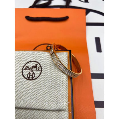 HERM Small Kelly Bracelet with Full Diamonds