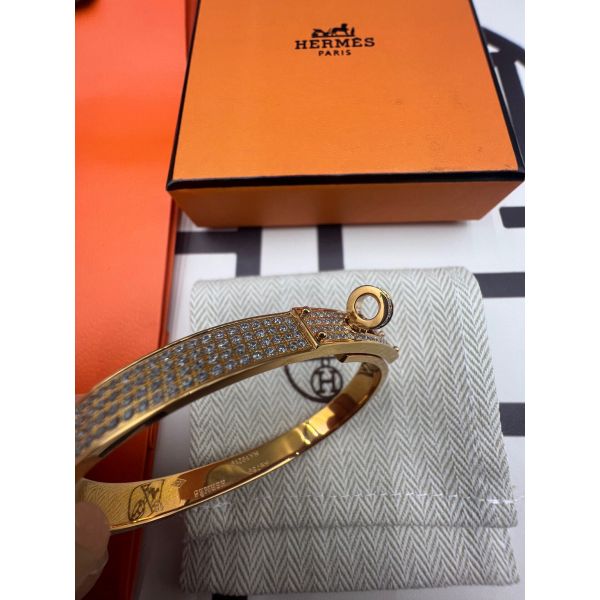 HERM Small Kelly Bracelet with Full Diamonds