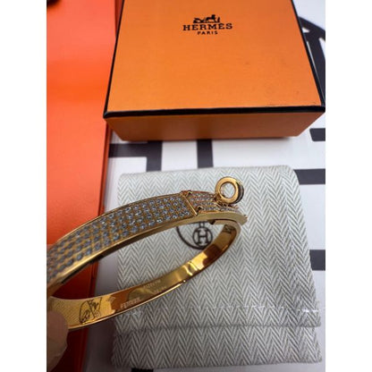 HERM Small Kelly Bracelet with Full Diamonds