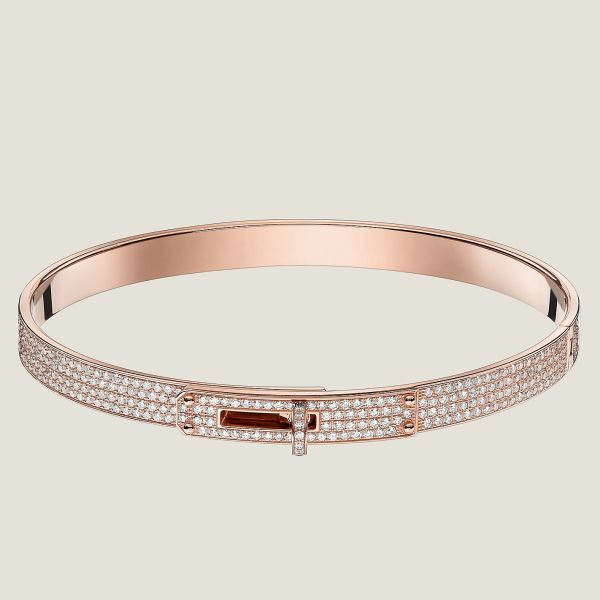 HERM Small Kelly Bracelet with Full Diamonds
