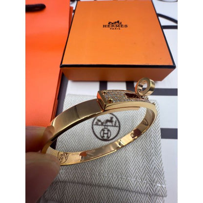 HERM Small Kelly Bracelet with Diamonds